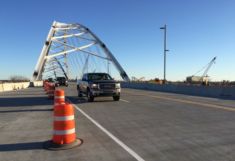 The Broadway Bridge connecting Little Rock and North Little Rock reopened with little fanfare after being closed to traffic for 152 days.