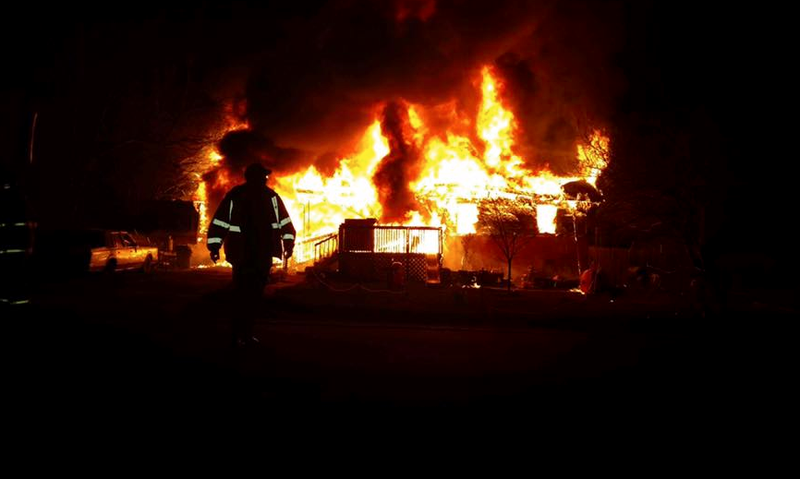 A home in the 700 block of School Road in Cave City burned down Thursday night, officials said.