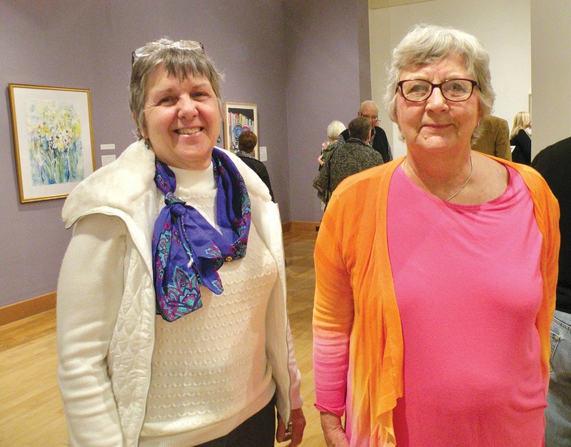 Luanne Stone of Gepp, left, and Sandra Marson of Jacksonville are two of the local artists whose works were selected for the 2017 Mid-Southern Watercolorists Exhibition now on display at the Arkansas Arts Center in Little Rock. Charlotte Rierson of Fairfield Bay is also included in the exhibition but was unable to attend the opening reception Feb. 17. Both Rierson and Stone received awards for their entries.