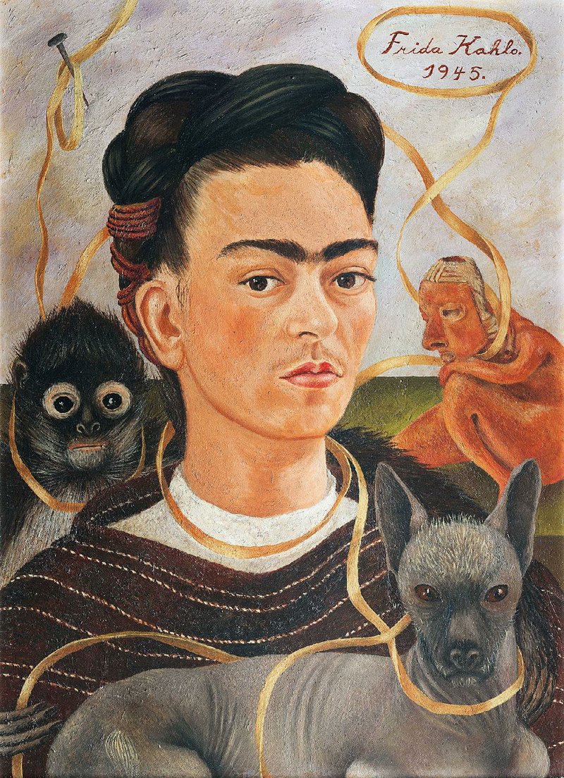 Frida Kahlo’s Self Portrait With Small Monkey is part of an exhibition at the Salvador Dali Museum in St. Petersburg, Fla.