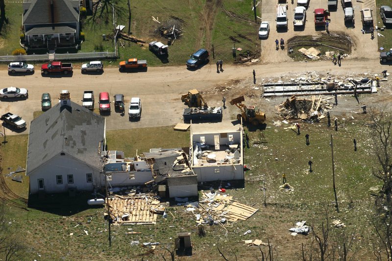 An EF-2 tornado destroyed a post office and damaged a church in Parthenon in Newton County, the National Weather Service.