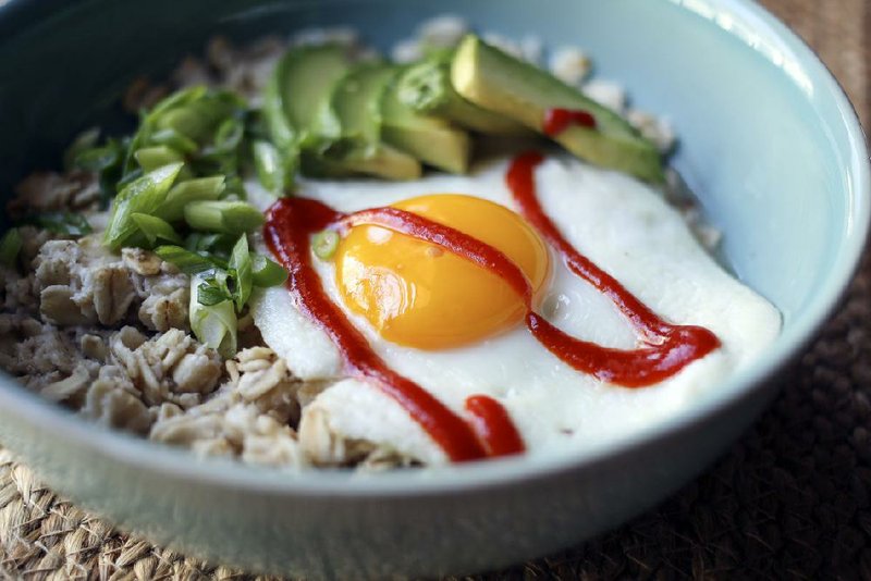 Savory Breakfast Bowls combine seasoned grain, egg and avocado. 