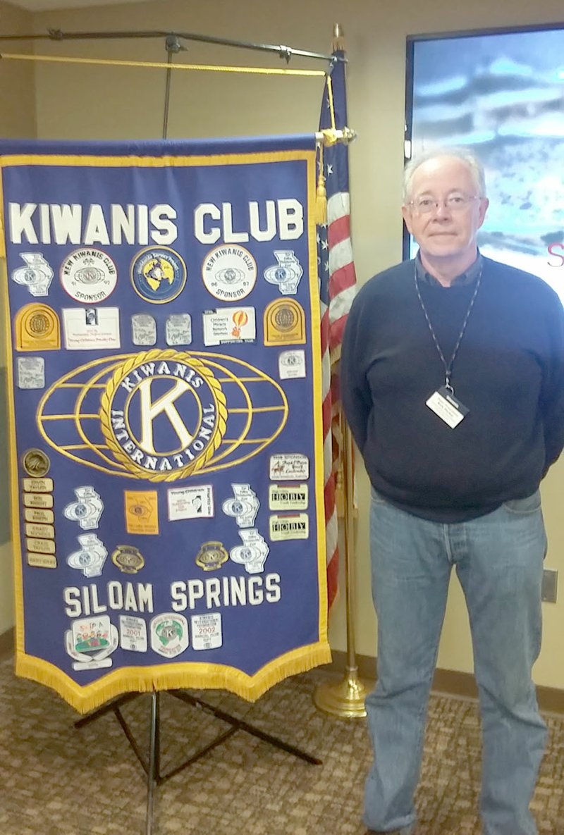 Photo submitted Siloam Springs Kiwanis Club member and local historian Rick Parker was the speaker for the club on Wednesday, March 1. Parker discussed the renovation projects he has going, including a house in Gentry and a church in central Missouri. The Kiwanis Club meets from 11:30 a.m. to 1 p.m. each Wednesday in the Dye Conference Room at John Brown University. Wayne Mays, president and CEO of the Siloam Springs Chamber of Commerce is scheduled to be the speaker for March 8.