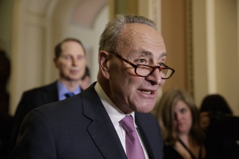 Senate Minority Leader Chuck Schumer of N.Y., criticizes the Republican health care plan designed to replace Obamacare, Tuesday, March 7, 2017, during a news conference on Capitol Hill in Washington. (AP Photo/J. Scott Applewhite)