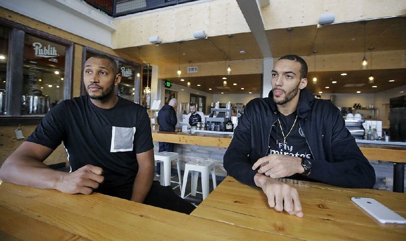 Utah Jazz forward Boris Diaw (left, shown with Rudy Gobert) likes coffee so much, he’s traveled with his own mini barista bar. That may become a thing of the past if the World Anti-Doping Agency adds caffeine to its list of banned substances.