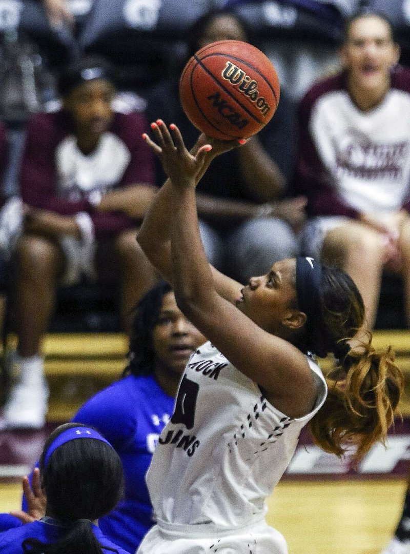 UALR forward Kaitlyn Pratt had 22 points and eight rebounds in the Trojans’ 67-55 victory over Appalachian State on Feb. 2. The two meet again today in the quarterfinals of the Sun Belt Conference Tournament. 