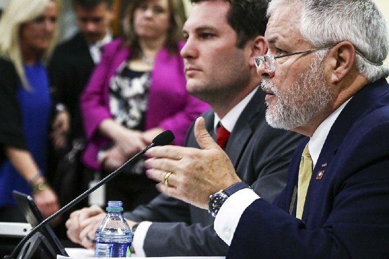 FILE - Rep. Brandt Smith, R-Jonesboro, speaks to the House Public Health, Welfare and Labor Committee.