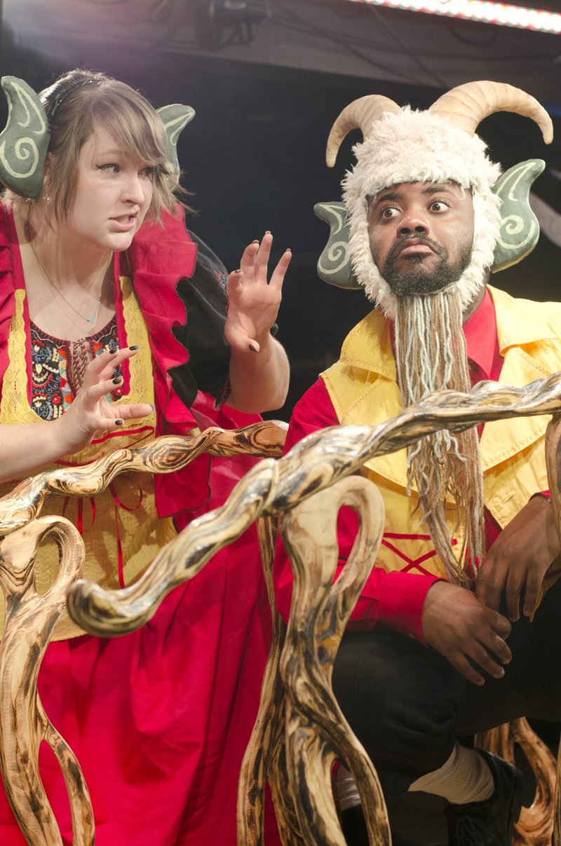 Anna Hope and Joe Penn appear in Trike Theatre’s production of “Three Billy Goats Gruff.”