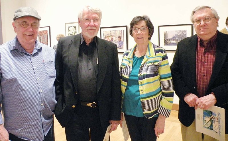 Among local artists with works in the 47th annual Mid-Southern Watercolorists Juried Exhibition are, from left, Ron Kinkaid of Benton, Gary Simmons of Hot Springs, Sarah Johnson of Benton and Richard Stephens of Hot Springs. Not shown are Marlene Gremillion and Gary Weeter, both of Hot Springs Village.