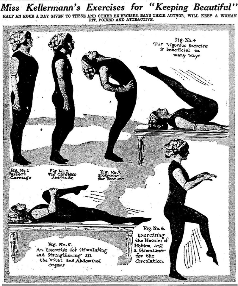 This illustration from Annette Kellerman’s 1918 book Physical Beauty: How to Keep It appeared beside a review of the book in the May 29, 1918, Arkansas Gazette.