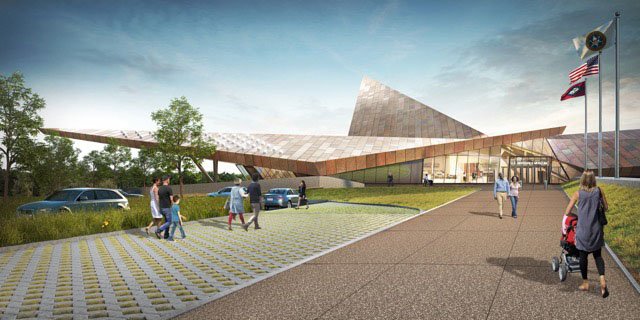 An artist’s rendering reflects the latest design change for the The U.S. Marshals Museum in Fort Smith.