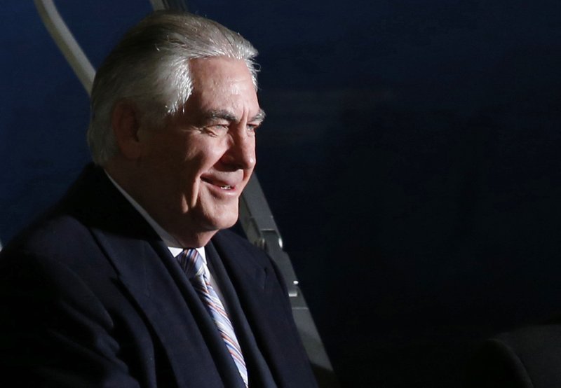 U.S. Secretary of State Rex Tillerson arrives at Haneda international airport in Tokyo, as the first stop of his tour to Asia, Wednesday, March 15, 2017. 