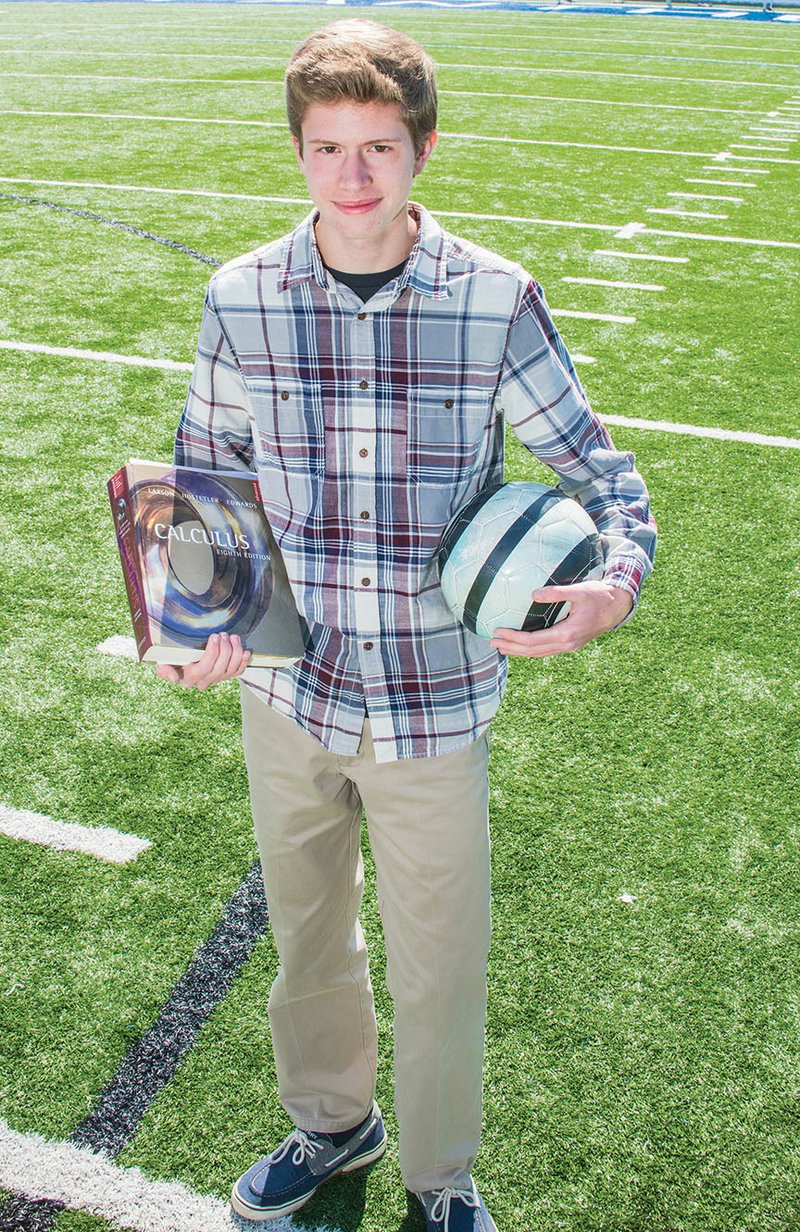 Miles Johnson, 17, was named Student of the Year by the Greenbrier Chamber of Commerce. Johnson, who is ranked No. 1 in his senior class, is equally at home taking a calculus class as playing soccer. He will graduate with an associate degree and is headed to Hendrix College in Conway in the fall.