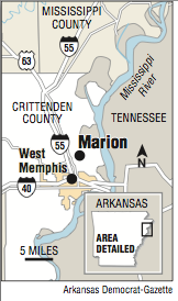 A map showing the location of Marion.