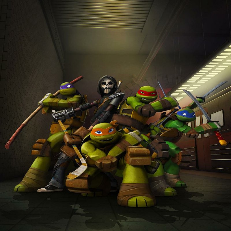 Tales of the Teenage Mutant Ninja Turtles On Nickelodeon with Donatello, Casey Jones, Michaelangelo, Raphael and Leonardo
