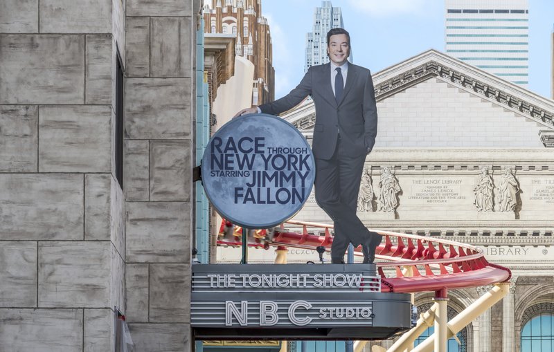 This undated photo made available by Universal Orlando Resort, shows the new "Race Through New York Starring Jimmy Fallon" ride in Orlando, Fla. 