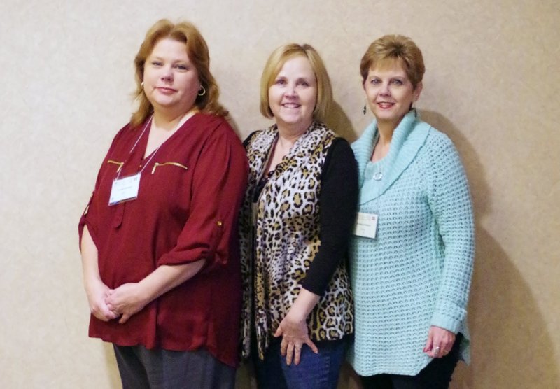 Conference: Union County Farm Bureau Women's Committee members, from left, Cherrie Sweeney of El Dorado, Cynthia Ford of Junction City and Glenda Sutherlin of El Dorado were among 140 women who attended the Arkansas Farm Bureau Statewide Women's Conference.