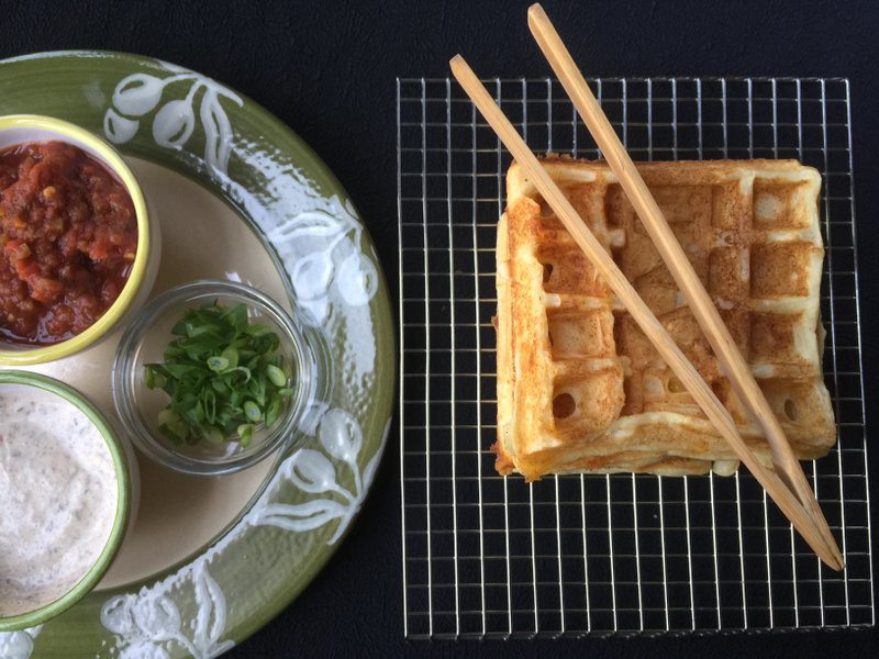 Cauliflower and cheese waffles 
