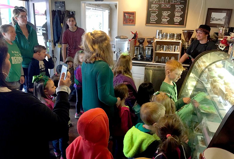 Photo submitted Bright Beginnings students visited Cafe on Broadway while searching for the mysterious leprechaun.