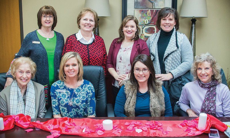 Members of the committee who are planning the annual Red Hot Ladies Luncheon are, front row, from left, Josephine Raye Rogers, Ashley Engles, Ariel Carpenter and Kay Southerland; and back row, event chair Joyce Prickett, Andrea Hale, Megan Watson and Deedee Baldwin.