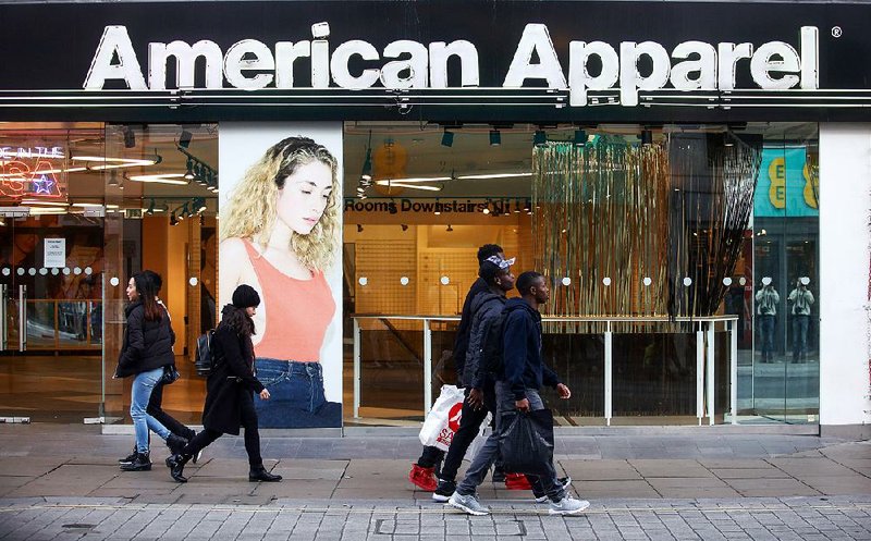 American Apparel stores like this one in London are among business casualties in a quickly changing fashion industry. 