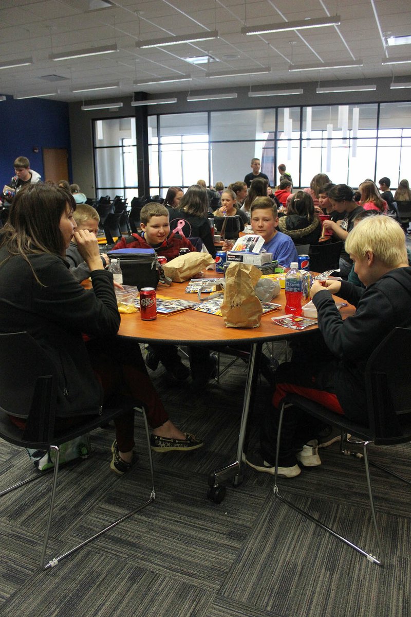 MEGAN DAVIS MCDONALD COUNTY PRESS/The sounds of laughter and sandwich bags filled Crowder College&#8217;s Jane campus on Thursday, March 16, as students enjoyed lunch during a career fair. Sixth graders from throughout the county attended to ponder on their future.