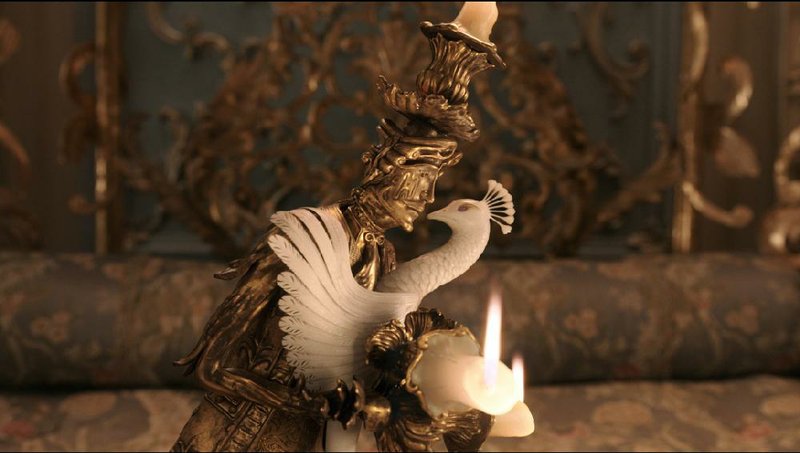 Lumiere the candelabra is smitten with Plumette the feather duster in Disney’s Beauty and the Beast. It came in first at last weekend’s box office and made about $175 million.
