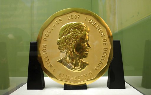 The Dec. 12, 2010, file photo shows the gold coin "Big Maple Leaf" in the Bode Museum in Berlin. 