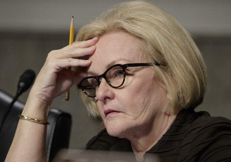 In this March 14, 2017 file photo, Sen. Claire McCaskill, D-Mo. listens on Capitol Hill in Washington. McCaskill is seeking marketing information, sales records and studies from manufacturers of the top-selling opioid products in the United States to determine whether drugmakers have contributed to an overuse of the pain killers. (AP Photo/J. Scott Applewhite, File)