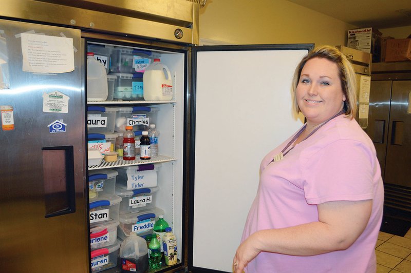 Melissa Dyson, case manager at Bethlehem House in Conway, said the refrigerators in the transitional homeless shelter are old ones that came from the shelter’s former location. The nonprofit has been awarded a $2,100 Giving Tree grant from the Faulkner County affiliate of the Arkansas Community Foundation to buy a new commercial refrigerator for the shelter.