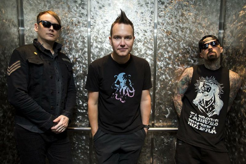 California pop-punks Blink-182 — Matt Skiba (from left), Mark Hoppus and Travis Barker — play Verizon Arena on Friday.
