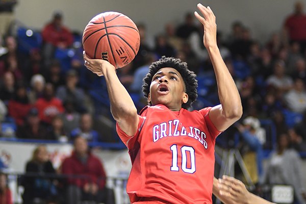 Fort Smith Northside guard Isaiah Joe (10) goes for a basket during the 7A boys state championship basketball game against North Little Rock at Bank of the Ozarks Arena on Satuday, March 11, 2017, in Hot Springs. 