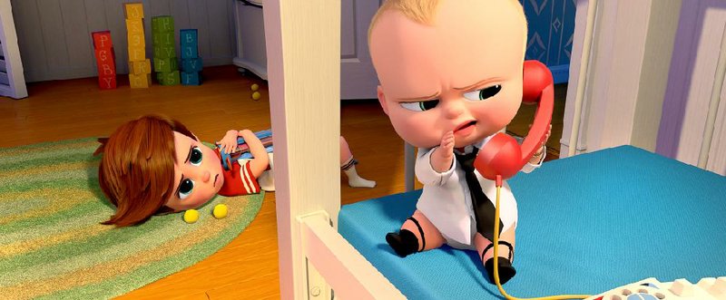 Boss Baby (voice of Alec Baldwin) sounds a lot like a PG-rated version of the aggressive sales trainer Blake from the 1992 film Glengarry Glen Ross.