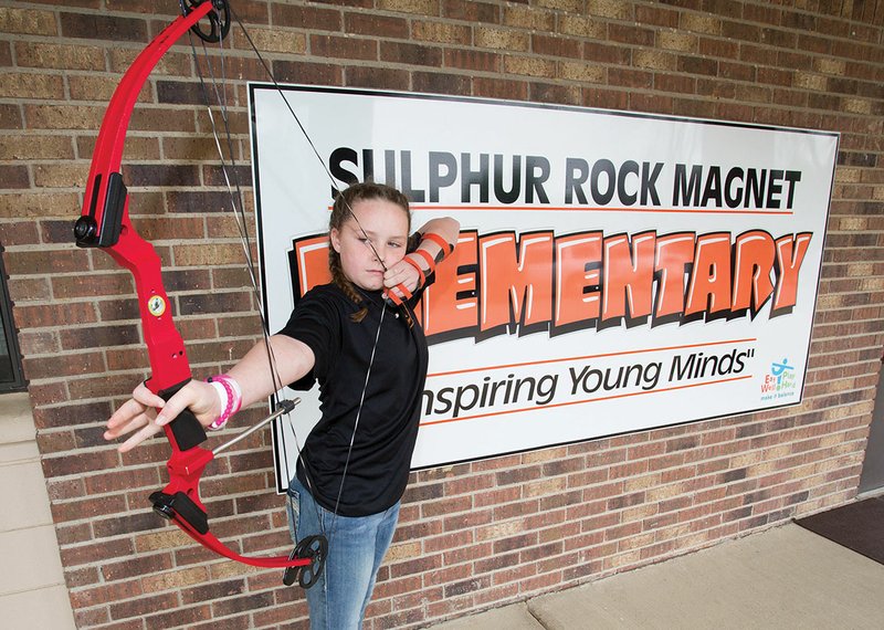Reese Birkhead, a fifth-grader at Sulphur Rock Magnet Elementary School, won the elementary girls Arkansas National Archery in the Schools Program state championship March 3 at the Bank of the Ozarks Arena in Hot Springs.