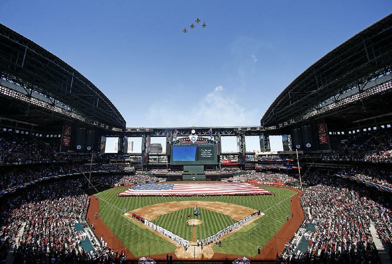 Eleven Opening Day games and tonight’s NCAA Championship basketball game combine to make the first Monday in April a favorite of sports fans. Three season-opening games, including one at Chase Field in Phoenix, were played Sunday.