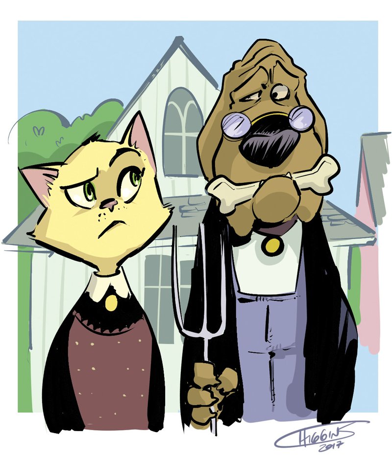 Arkansas Democrat-Gazette pet gothic illustration. 