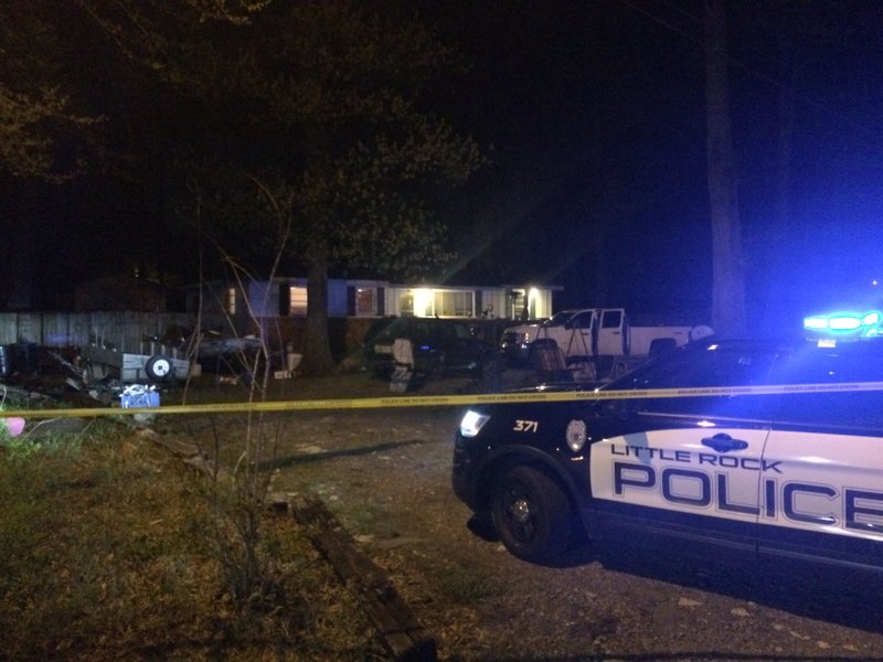 Police investigate a homicide Monday night in Little Rock.