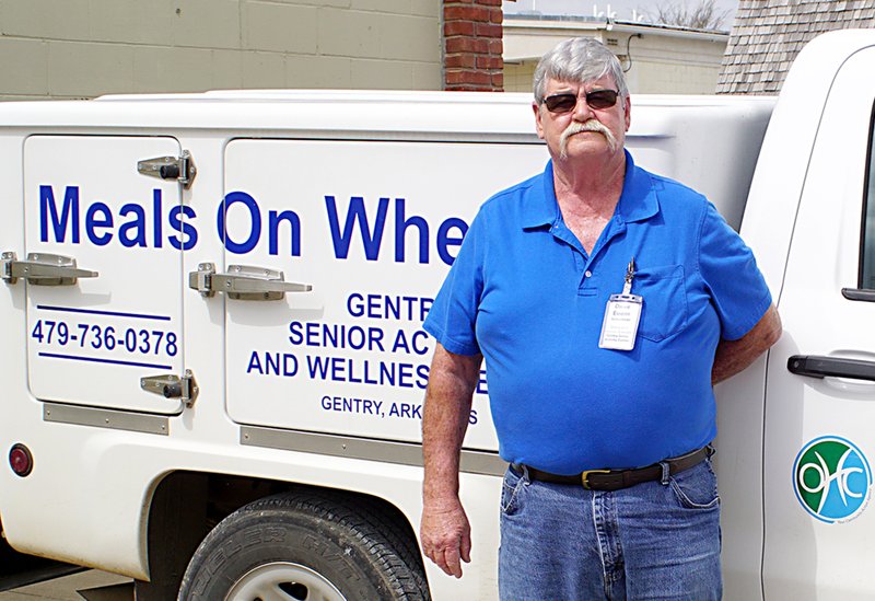 Dave Evans, a Meals on Wheels delivery driver at the Gentry Senior Activity and Wellness Center, along with Paul Space, took action when a husband and wife on his route were seen on the floor and were unable to come to the door. 