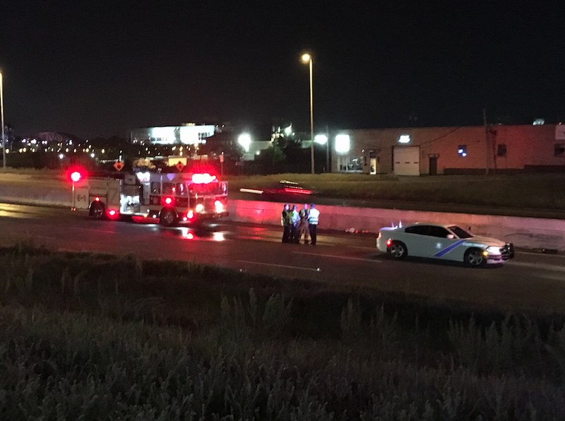 Police investigate a fatal wreck involving a motorcycle Saturday night on I-30 in Little Rock.