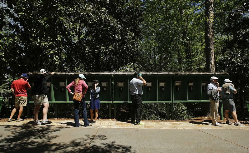 One Masters patron had his badge-buying privileges revoked more than a decade ago for failing to adhere to Augusta National Golf Club’s no cell-phone policy. Patrons should instead use this bank of phones at the main entrance where they can place free calls anywhere in the U.S.