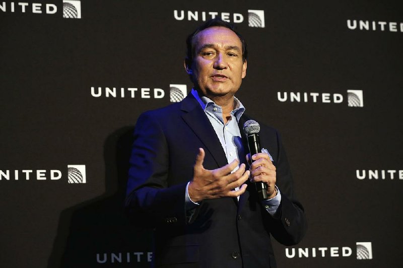 United Airlines CEO Oscar Munoz, shown speaking in New York in June, apologized Tuesday for the mistreatment of a passenger who was dragged off a United plane.