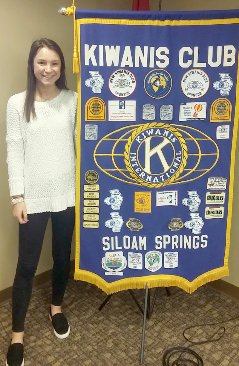 Photo submitted Alison Creasey, of Siloam Springs 4-H Club, was the guest speaker for the Siloam Springs Kiwanis Club meeting on April 5. Creasey gave information about 4-H and shared about her recent trip to Washington, D.C., as a representative of the Arkansas 4-H group. The Kiwanis Club meets from 11:30 a.m. to 1 p.m. each Wednesday in the Dye Conference Room at John Brown University. AnneMarie Witecki, MHA, Senior Project Director with Arkansas Children&#8217;s Northwest, and Elizabeth Sullivan, Senior Development Officer Annual Gifts with Arkansas Children&#8217;s Hospital, will be the guest speakers at the program on April 12.