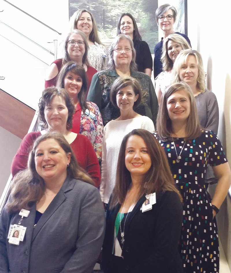 Submitted Photo Siloam Springs Regional Hospital introduces the 2017 Healthy Community Advisory Council. Pictured are Aimee Morrell (front, left), Rebecca Pearrow, Merritt Kerrwood, Holland Hayden; Sarah Jones, Jane Black, Kathy Ware-Ferguson, Tricia Estes, Mary Fears, Kammie Thompson, Maria Wleklinski, Cindy Christopher and Raquel Beck. Not pictured are Grace Davis, Audra Farrell, Amy Fisher, Stacy Hester, Maggie Kowalski, Andrea Mercer, Mary Ann Owens, Lacy Rivas and Kelly Svebek.