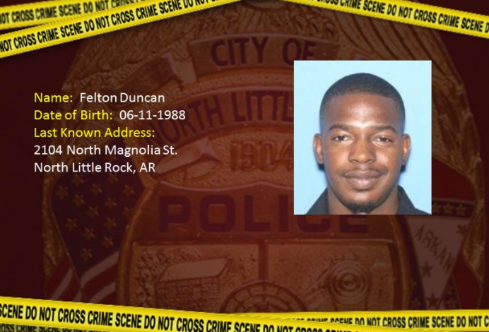 Felton Duncan is pictured in this graphic released by the North Little Rock Police Department.