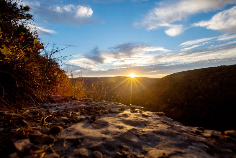 NWA Democrat-Gazette/JASON IVESTER The sun rises over the mountains in the Ozark National Forest near Ponca. Christians around the world will celebrate the early morning discovery of Christ&#8217;s resurrection as they meet to worship in sunrise Easter services Sunday.