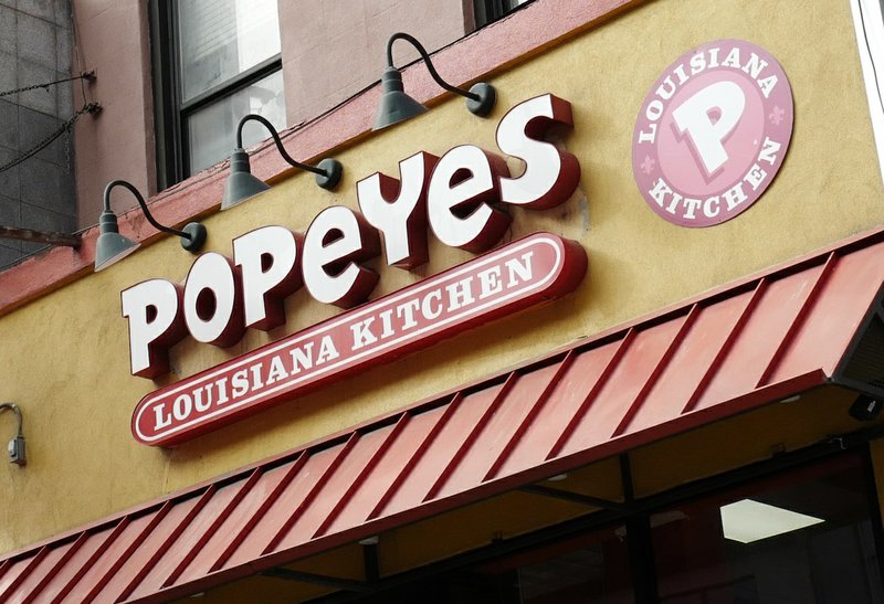 A Popeyes is shown in the Brooklyn borough of New York.