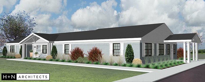 This architect rendering shows the remodeled former home at 1330 S. Donaghey Ave., which has been purchased by Life Choices, a nonprofit pregnancy-resource center in Conway. The organization has rented space its entire 37-year history, said Josh Sims, board chairman of Life Choices. The house will be remodeled and expanded at a cost of $600,000, which includes the purchase price.