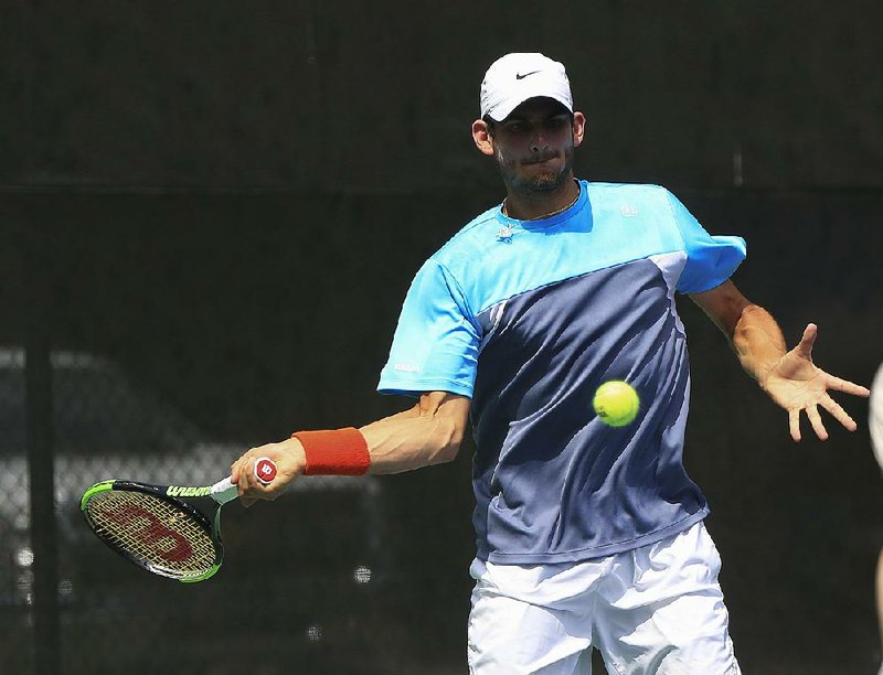 Jared Hiltzik, fresh off his first singles championship on the USTA Pro Futures Tour in Memphis, advanced to the semifi nals of the Bolo Bash at Rebsamen Tennis Center in Little Rock by defeating Winston Lin 6-4, 2-6, 6-4 on Friday. Hiltzik, who is ranked No. 500 in this week’s ATP World Tour rankings, advanced to face Canada’s Philip Bester at 11 a.m. today.