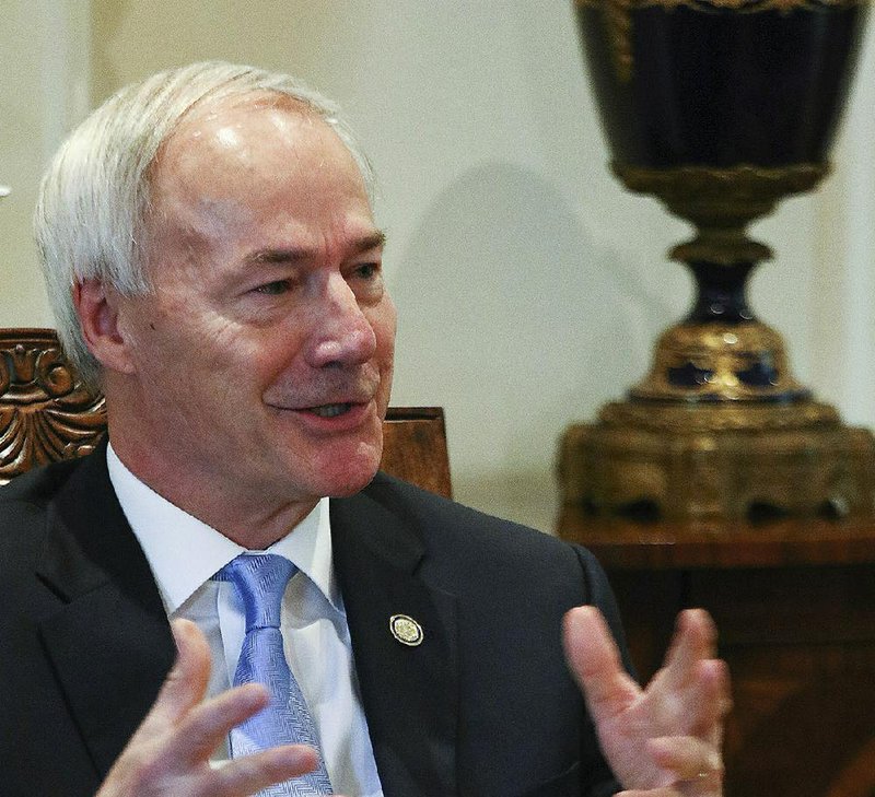 Gov. Asa Hutchinson discussed Thursday with reporters the scheduled executions of seven men, describing his role as “the heaviest and most serious responsibility” a governor faces.