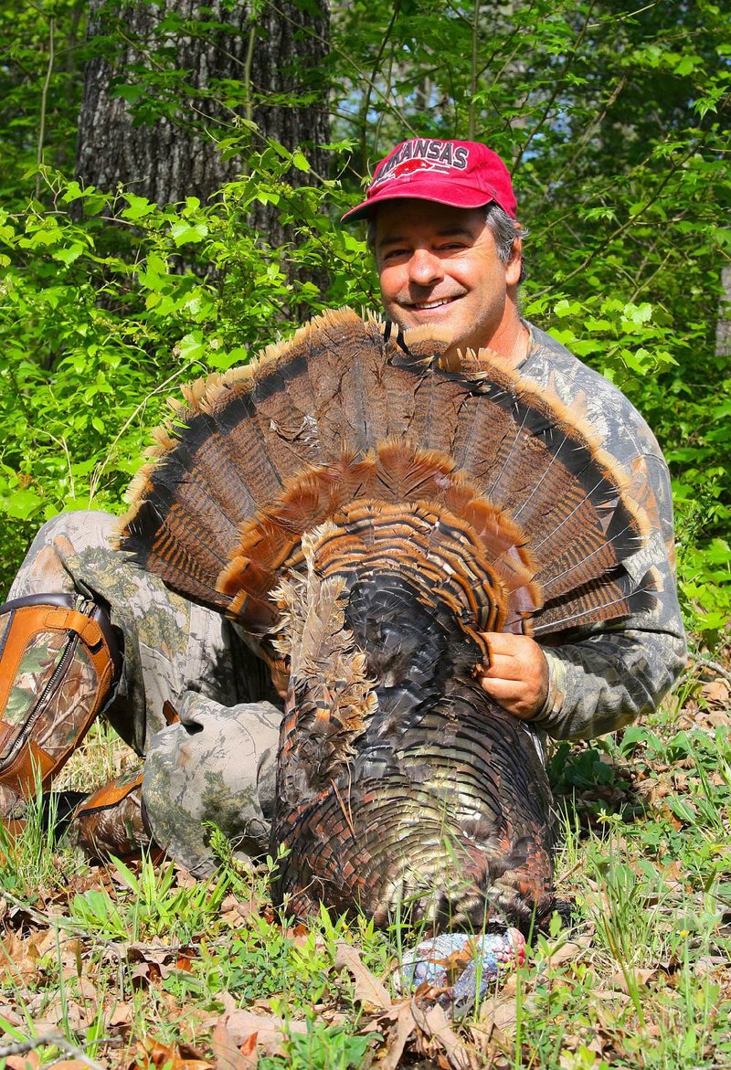 The writer called in this gobbler from a long distance Wednesday with a collection of Arkansas-made turkey calls.